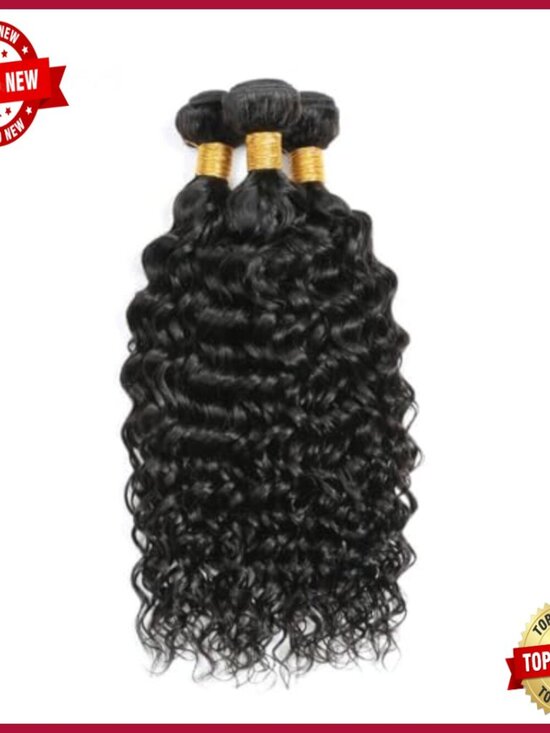 Brazilian Virgin Human Hair Extensions 22 24 26 Inch Curly Wave 3 Bundle Set